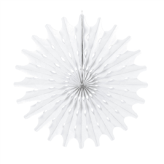 Éventail blanc papier - Diam. 50cm