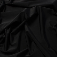 Tissu satin noir - Larg. 150cm (vendu au mètre)