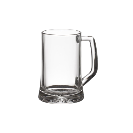 Chope à bière transparente en verre 32 cl - 12 cm