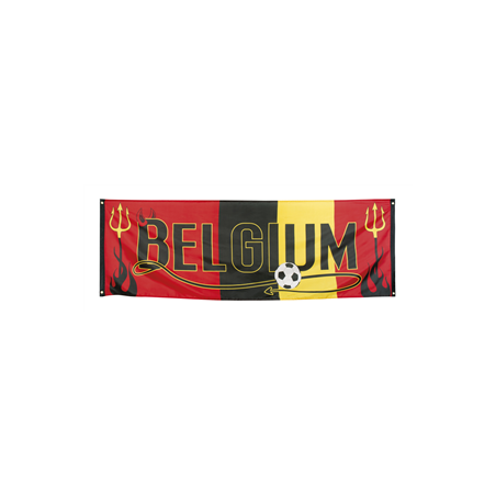 Bannière Belgique en polyester de 74 x 220 cm