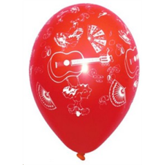 Ballon multicolore motif Espagne x8 - Diam. 29cm