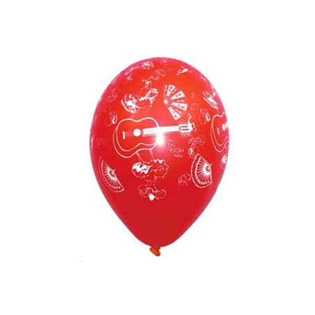 Ballon multicolore motif Espagne x8 - Diam. 29cm