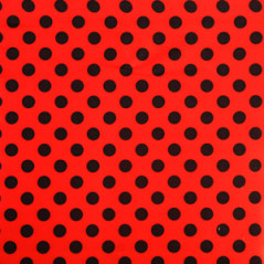 Tissu Carmen rouge à points noirs Largeur 140 cm