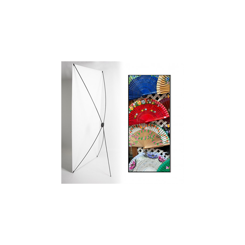 Kakemono Espagne Eventails - 180 x 80 cm sur Toile M1 avec structure X- Banner