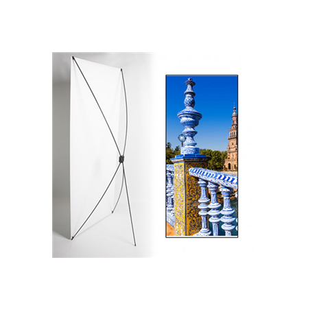 Kakemono Espagne Plaza Séville 180 x 80 cm sur Toile M1 avec structure X- Banner