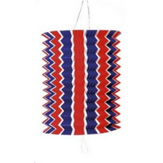 Lampions bleu/blanc/rouge x5 papier - Haut. 30cm Diam. 16cm