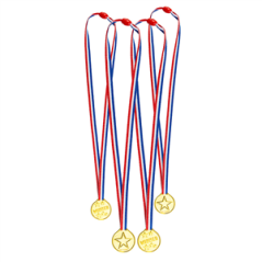 Lot de 4 médailles d'or PVC et tissu 14 cm