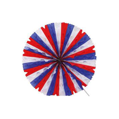 Éventail tricolore en papier - Diam. 50cm