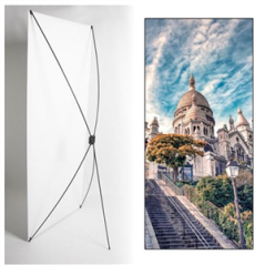Kakemono Paris Montmartre - 180 x 80 cm - Toile M1 avec structure  X- Banner