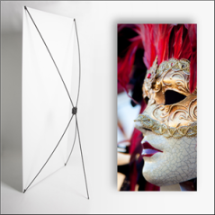 Kakemono Masque - 180 x 80 cm sur Toile M1 avec structure  X- Banner