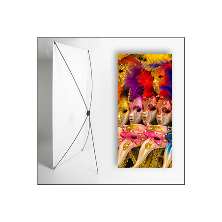 Kakemono Italie Masque - 180 x 80 cm sur Toile M1 avec structure X- Banner