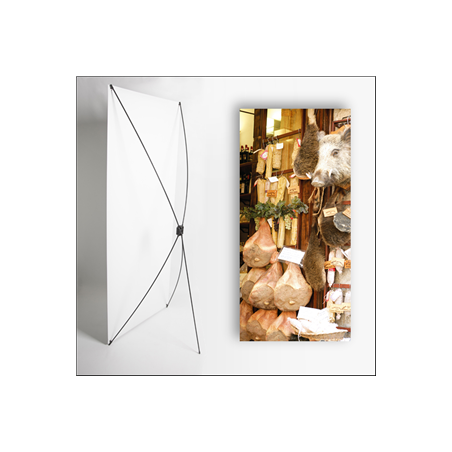Kakemono Italie Charcuterie 1 -180 x 80 cm sur Toile M1 avec structure X- Banner