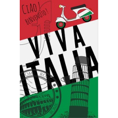 Plaque en bois VIVA ITALIA - 20 x 30cm