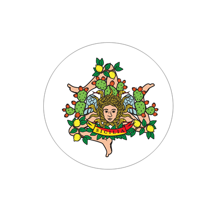 Badge métallique SICILE - Diam 65mm