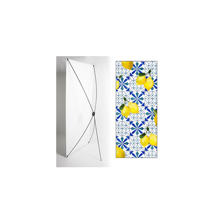 Kakemono Italie Faïence Citron 180 x 80 cm sur Toile M1 avec structure X- Banner