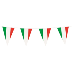 Guirlande drapeaux Italie 10 fanions pavillon 20 x 30cm - papier Long. 420cm