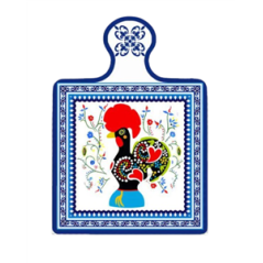 Coq de Barcelos sur support en céramique 18 x 23 cm