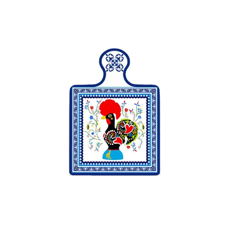 Coq de Barcelos sur support en céramique 18 x 23 cm