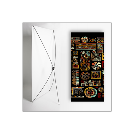Kakemono Afrique Tribal - 180 x 80 cm - Toile M1 avec structure X- Banner