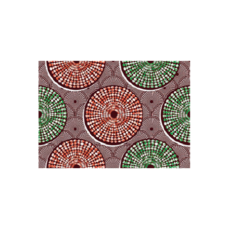 Tissu africain façon Wax marron impression sur coton (Larg. 140 cm) vendu au m