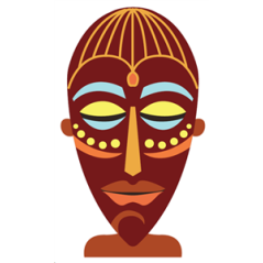 Masque Africain imprimé - carton Haut 28 cm (Prévoir chevalet carton)