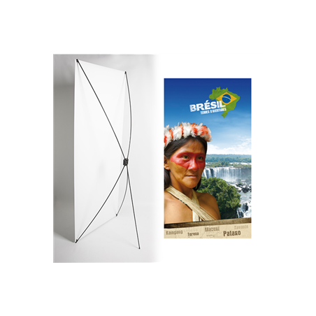 Kakémono Bresil Indien 80 x 180 - Toile M1 / Toile M1 avec structure X- Banner Kakémono Bresil Indien 80 x 180 - Toile M1 / Toile M1 avec structure X- Banner