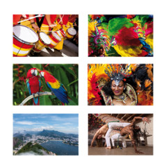 Mobiles panoramiques Brésil x6 - carton - 33 x 60cm