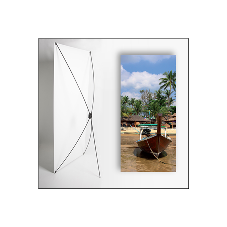 Kakemono Exotique Barque - 180 x 80 cm - Toile M1 avec structure X- Banner