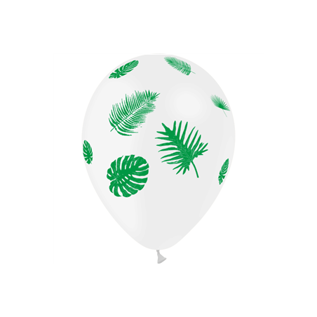 Ballon motif feuilles tropicales x8 - Diam. 29cm