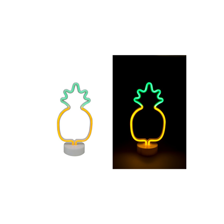 Ananas néon vert et jaune 16 x 33 cm (sur piles AAx2 non incluses)