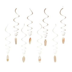 Lot de 8 tourbillons Surf Papier Camel, Ivoire Or 70 x 14cm