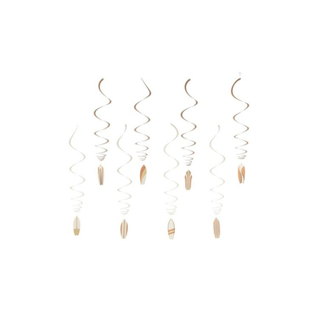 Lot de 8 tourbillons Surf Papier Camel, Ivoire Or 70 x 14cm