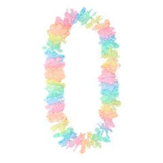 Collier de fleurs couleurs pastel - Taille adulte