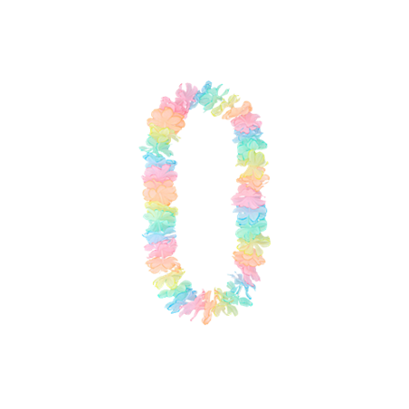 Collier de fleurs couleurs pastel - Taille adulte