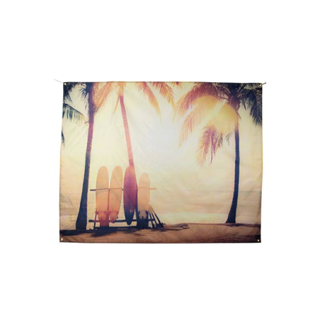 Drapeau en tissu Beach  et  Surf - 150 x 190cm