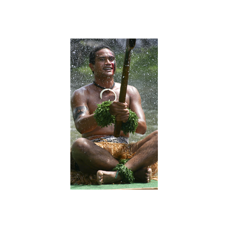 Kakemono Danseur polynésien - 180 x 80 cm - Toile M1 avec structure X- Banner