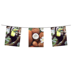 Guirlande Exotique 10 fanions 21 x 30cm - papier Long. 420cm