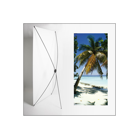 Kakemono Exotique Palmier - 180 x 80 cm - Toile M1 avec structure X- Banner