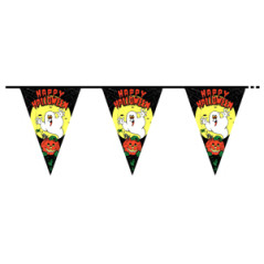 Guirlande fantômes de 10 fanions - plastique