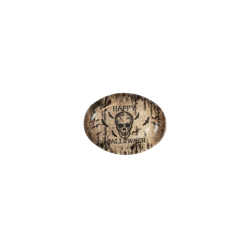 Plateau Crâne Happy Halloween PE  40 x 30,5 cm