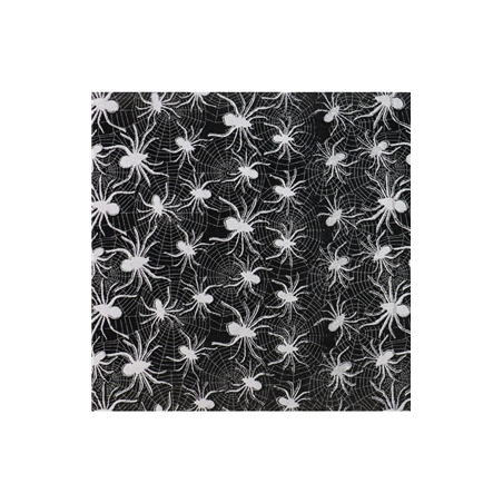 Chemin de table noir araignées en jute 28cm x 3m