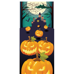 Kakemono Halloween Citrouille - 180 x 80 cm - Toile M1 avec structure X- Banner