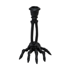 Chandelier en résine main de squelette noir 12 x 11,5 x 16 cm