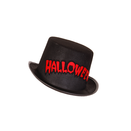 Chapeau haut de forme Halloween - feutrine - taille adulte - haut 14 cm diam 30
