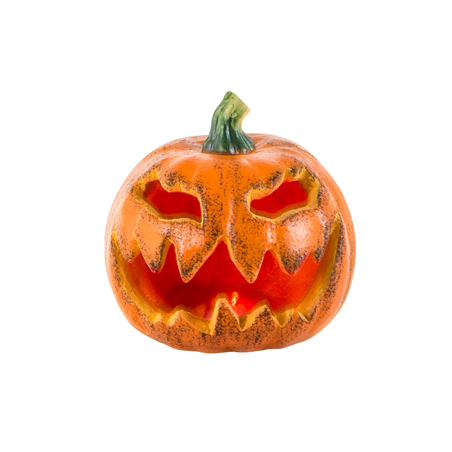 Citrouille clignotante - PVC / Diam. 16 cm (fonctionne avc  LR44x3 non fournies)