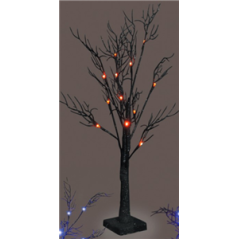 Arbre à led noir et orange - Haut. 66cm (3 piles AA non fournies)