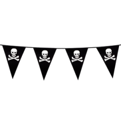 Guirlande Pirate 15 fanions 20 x 30cm - plastique Long. 6m
