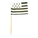 Drapeaux mini Bretagne x50 papier - 3.5 x 2.5cm (pic en bois de 6.5cm)