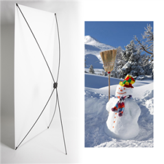 Kakemono Bonhomme de neige - 180 x 80 cm - Toile M1 avec structure  X- Banner