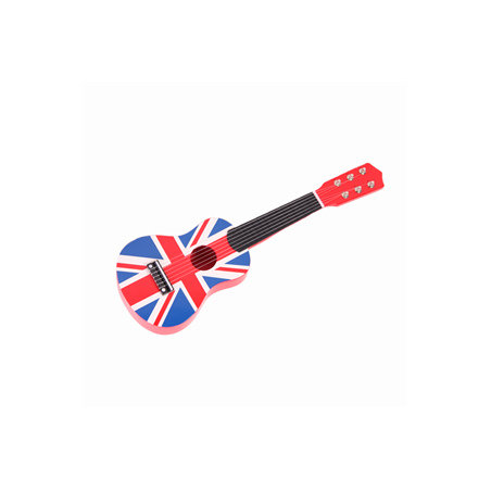 Petite guitare avec drapeau UK - Bois - H. 54cm
